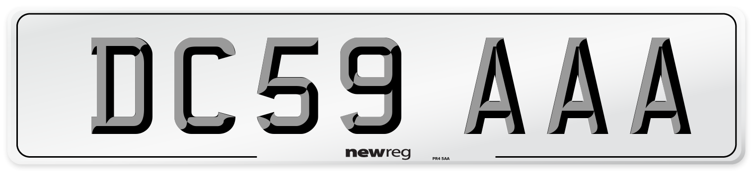 DC59 AAA Number Plate from New Reg